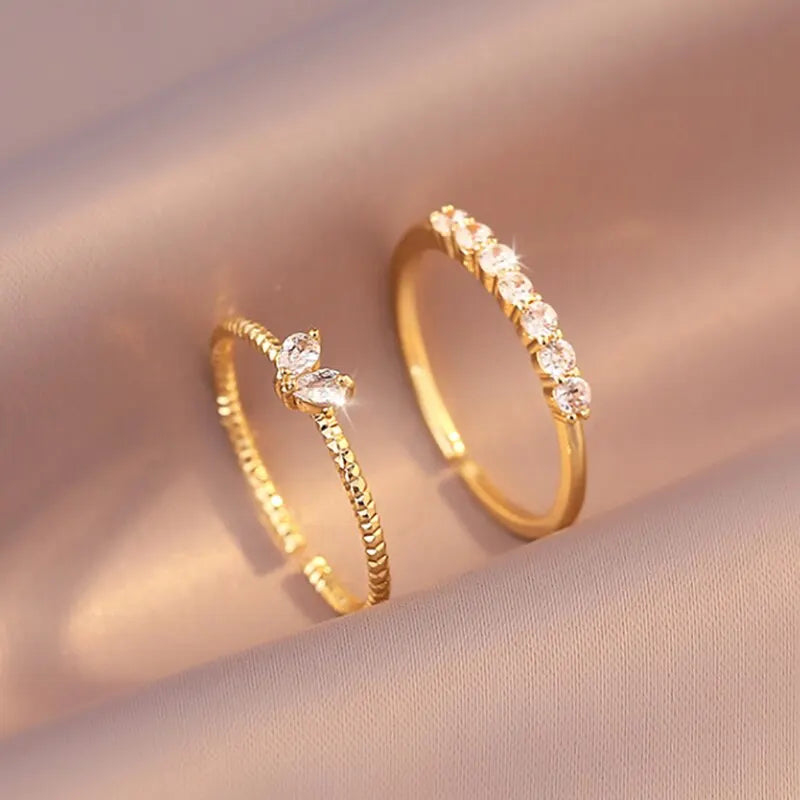 Crystal Gold Rings